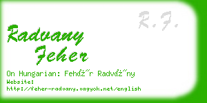 radvany feher business card